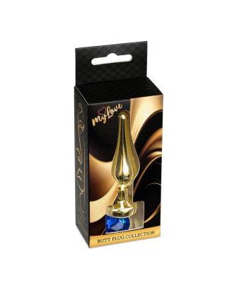 MyLove Toys - Jewellery Gold BUTT PLUG- Dark Blue