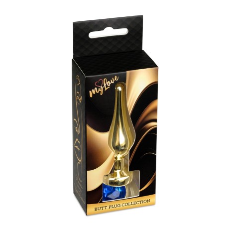 MyLove Toys - Jewellery Gold BUTT PLUG- Dark Blue