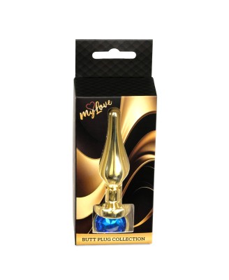 MyLove Toys - Jewellery Gold BUTT PLUG- Dark Blue