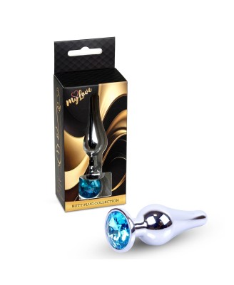 MyLove Toys - Jewellery Silver BUTT PLUG- Light Blue