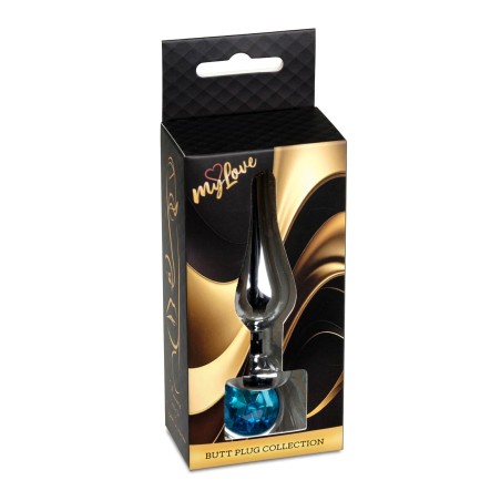 MyLove Toys - Jewellery Silver BUTT PLUG- Light Blue