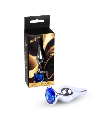 MyLove Toys - Jewellery Silver BUTT PLUG- Dark Blue