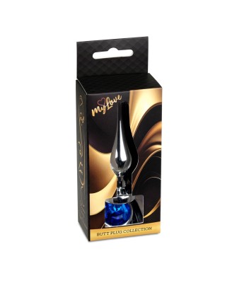 MyLove Toys - Jewellery Silver BUTT PLUG- Dark Blue