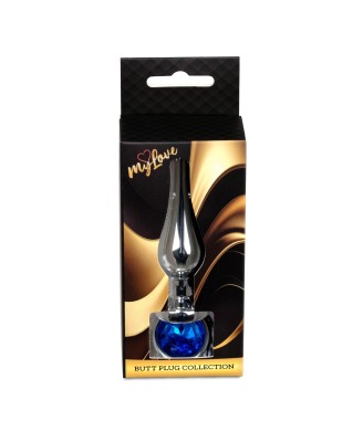 MyLove Toys - Jewellery Silver BUTT PLUG- Dark Blue