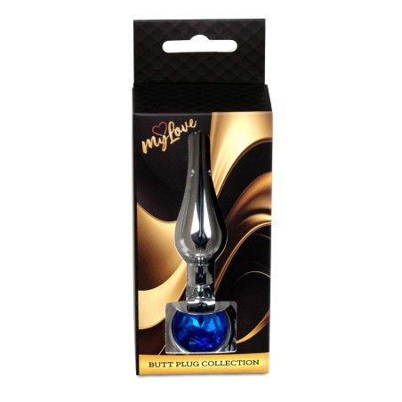 MyLove Toys - Jewellery Silver BUTT PLUG- Dark Blue