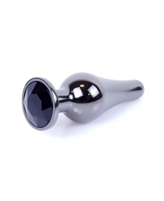 MyLove Toys - Jewellery - C.Srebrny Korek Analny z Kryształkiem - Czarny