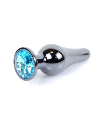 MyLove Toys - Jewellery Dark Silver BUTT PLUG- Light Blue