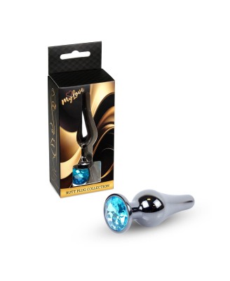 MyLove Toys - Jewellery Dark Silver BUTT PLUG- Light Blue