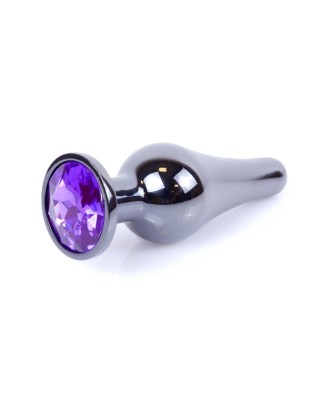 MyLove Toys - Jewellery - C.Srebrny Korek Analny z Kryształkiem - Fioletowy
