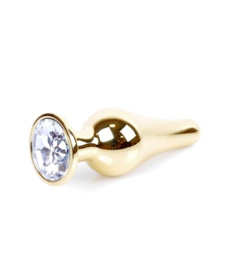 MyLove Toys - Jewellery - Złoty Korek Analny z Kryształkiem - Bezbarwny