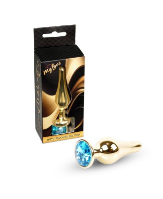 MyLove Toys - Jewellery Gold BUTT PLUG- Light Blue