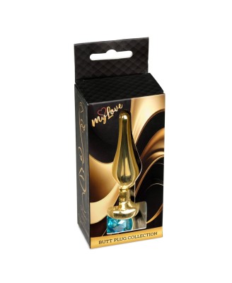 MyLove Toys - Jewellery Gold BUTT PLUG- Light Blue
