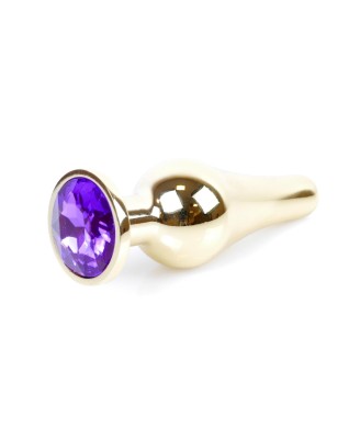 MyLove Toys - Jewellery - Złoty Korek Analny z Kryształkiem - Fiolet