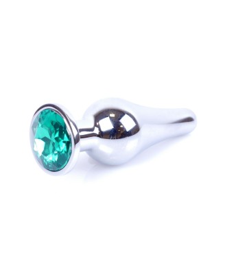 MyLove Toys - Jewellery - Srebrny Korek Analny z Kryształkiem - Zielony