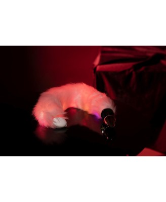 Ouch! Light-up - Korek Analny z Ogonem Lisa - Różowy
