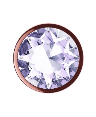 Diamond Moonstone Shine - Korek Analny Rose Gold z Kryształkiem - L - Bezbarwny