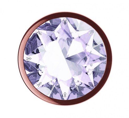 Diamond Moonstone Shine - Korek Analny Rose Gold z Kryształkiem - L - Bezbarwny
