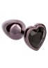 Diamond Heart Plug - Korek Analny z Czarnym Kryształem - S