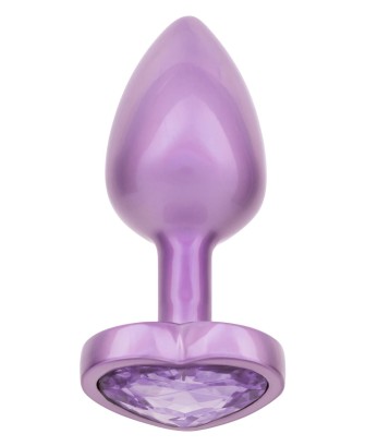 Diamond Heart Plug - Fioletowy Korek Analny z Kryształkiem