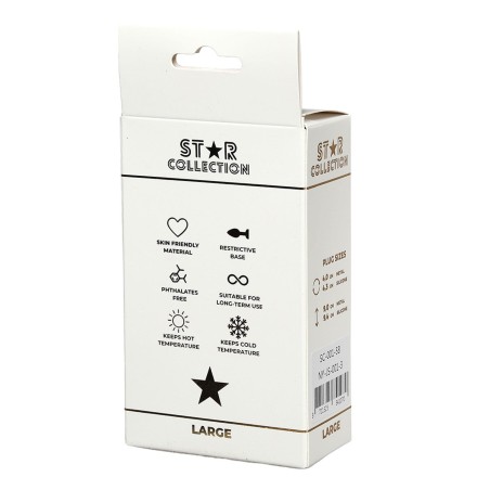 Star Collection - Srebrny Metalowy Korek Analny L - Niebieski Kryształ