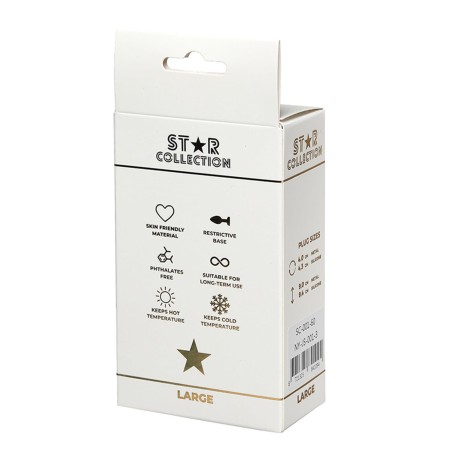 Star Collection - Srebrny Metalowy Korek Analny L - Jasny Róż Kryształ