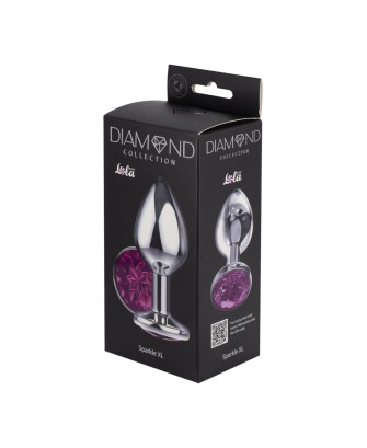 Powiększony korek analny Diamond Fioletowy Sparkle - XL