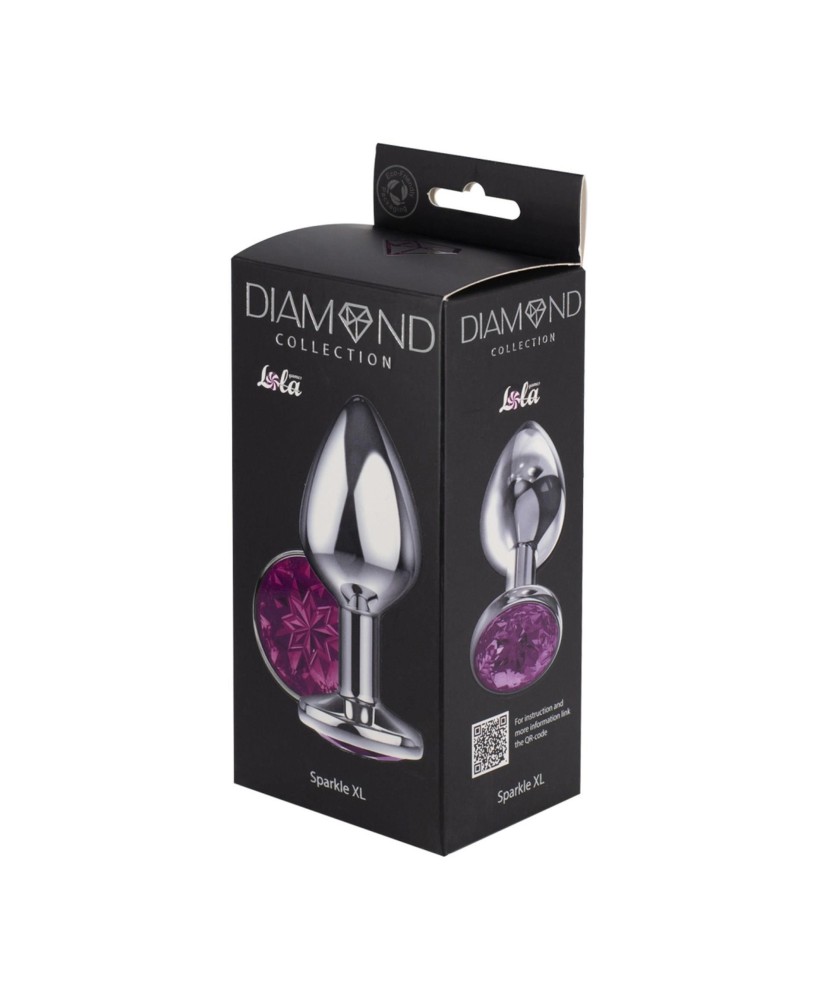 Powiększony korek analny Diamond Fioletowy Sparkle - XL
