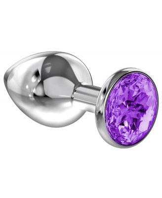 Powiększony korek analny Diamond Fioletowy Sparkle - XL