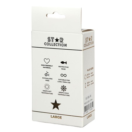 Star Collection - Różowy silikonowy korek analny L - Bezbarwny Kryształ