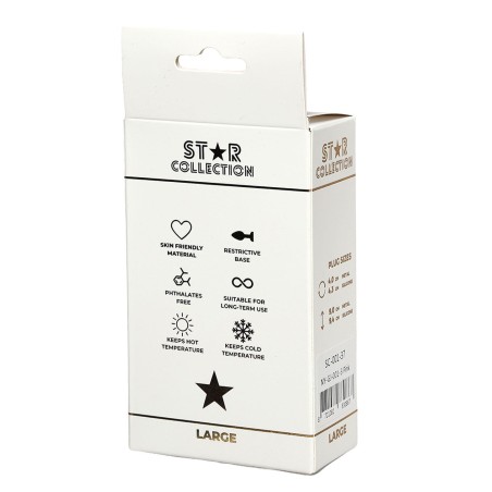 Star Collection - Różowy silikonowy korek analny L - Różowy Kryształ