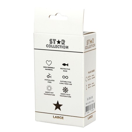 Star Collection - Różowy silikonowy korek analny L - Niebieski Kryształ