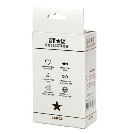 Star Collection - Różowy silikonowy korek analny L - J.Róż Kryształ