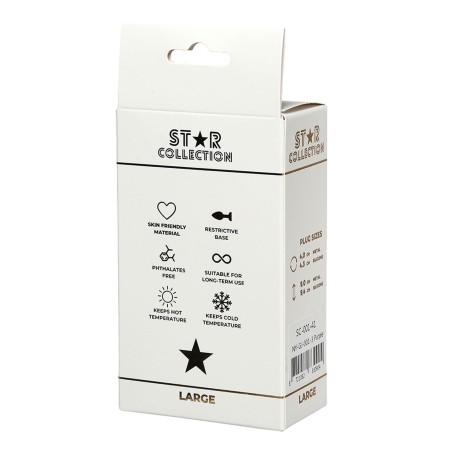 Star Collection - Fioletowy silikonowy korek analny L - Bezbarwny Kryształ