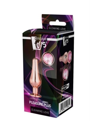 GLEAMING LOVE ROSE GOLD - Korek Analny z Kryształkiem - Różowy - S
