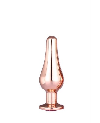 GLEAMING LOVE ROSE GOLD - Korek Analny z Kryształkiem - Różowy - S