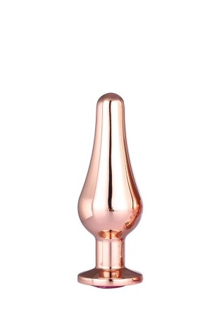 GLEAMING LOVE ROSE GOLD - Korek Analny z Kryształkiem - Różowy - S