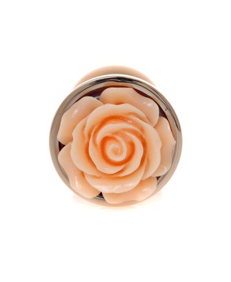 MyLove Toys - Korek Analny Rose Gold z Brzoskwiniową Różą