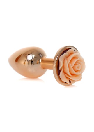 MyLove Toys - Korek Analny Rose Gold z Brzoskwiniową Różą