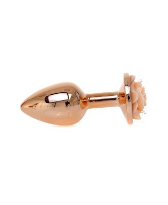 MyLove Toys - Korek Analny Rose Gold z Brzoskwiniową Różą