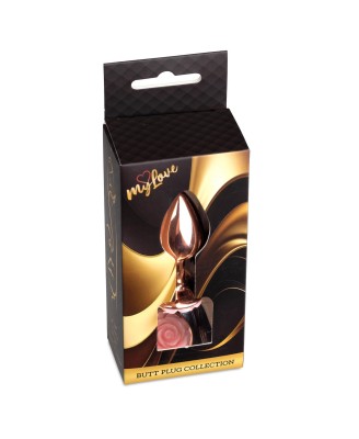 MyLove Toys - Korek Analny Rose Gold z Brzoskwiniową Różą
