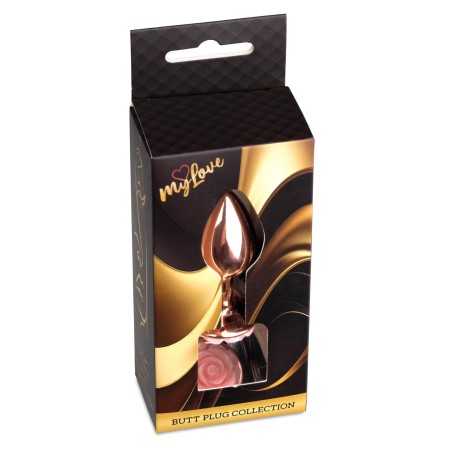 MyLove Toys - Korek Analny Rose Gold z Brzoskwiniową Różą