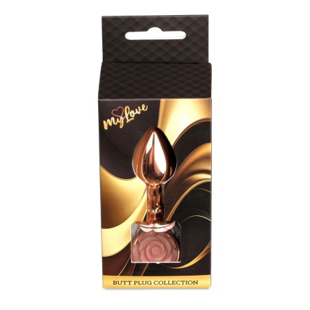 MyLove Toys - Korek Analny Rose Gold z Brzoskwiniową Różą