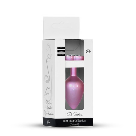 Biżuteria Perłowo-różowa wtyczka z Kryształkiem w kształcie serca - B/b - M