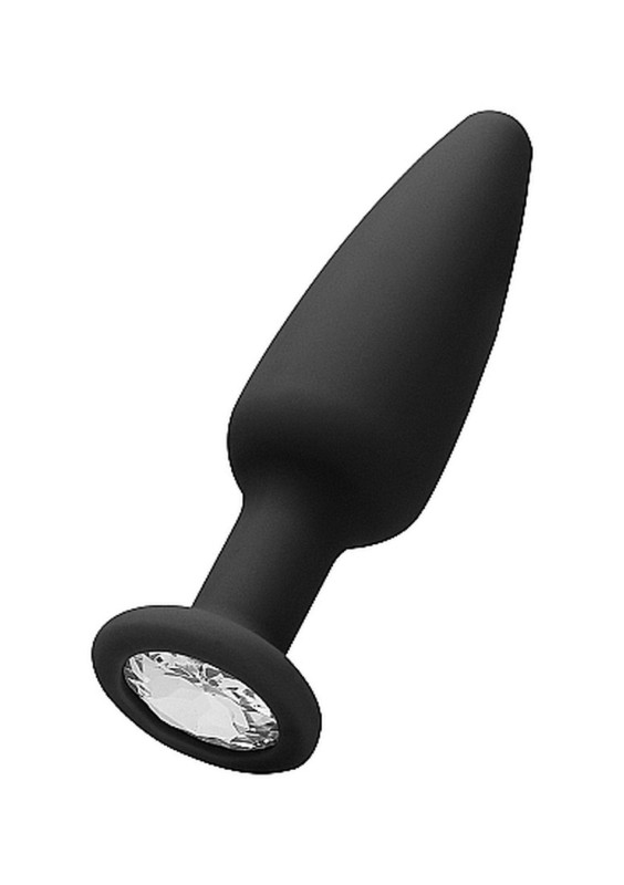 Korek analny w kształcie stożka z Kryształkiem b/b – Czarny