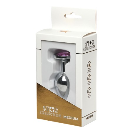 Star Collection - Srebrny metalowy korek analny M - J.Róż Kryształ