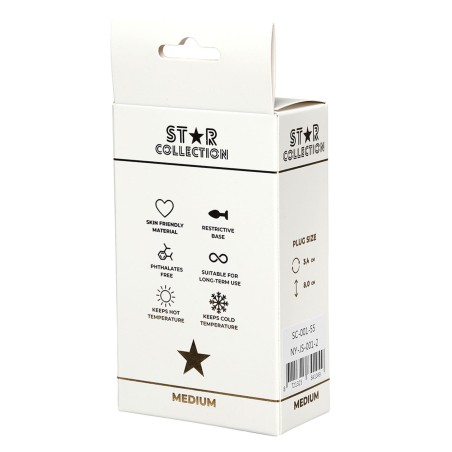 Star Collection - Srebrny metalowy korek analny M - J.Róż Kryształ