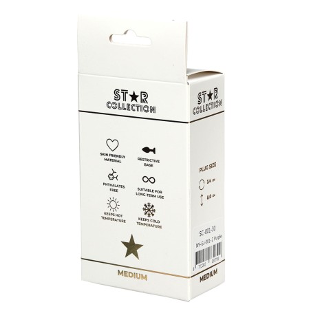 Star Collection - Fioletowy Silikonowy korek analny M - J.Róż Kryształ