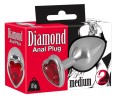 Diamond Butt Plug - Korek Analny z Czerwonym Kryształkiem - M
