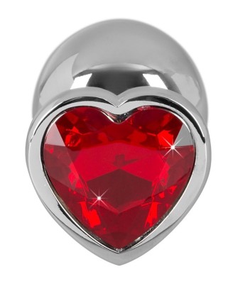 Diamond Butt Plug - Korek Analny z Czerwonym Kryształkiem - M