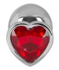 Diamond Butt Plug - Korek Analny z Czerwonym Kryształkiem - M